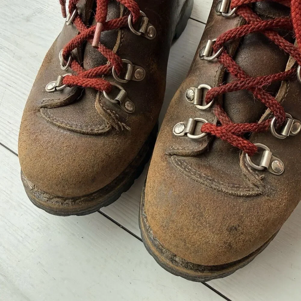 Vintage Raichle Men's Size 6 M Swiss Leather Hiking Mountaineering Boots Fair